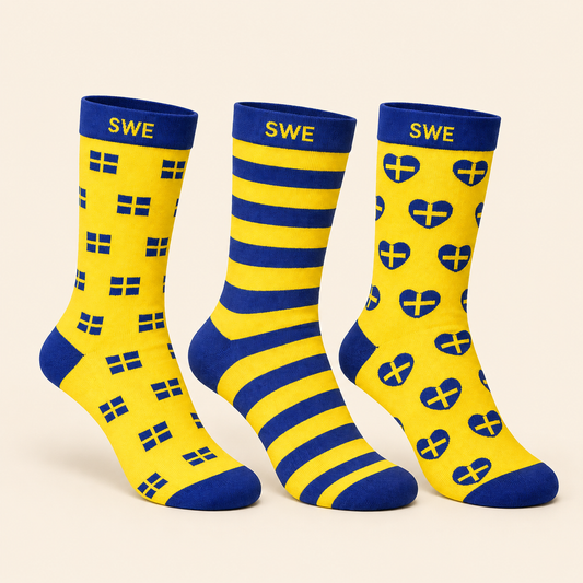 3-Pack Sverige VM Strumpor